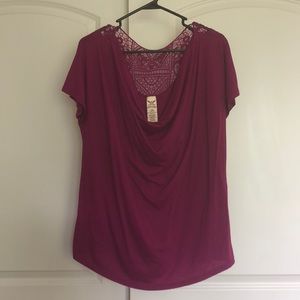 Faded Glory Tops - Faded Glory cowl neck lace back blouse Faded Glory Tops - Faded Glory cowl neck lace back blouse